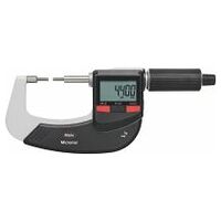 Digital external micrometer with offset measuring faces