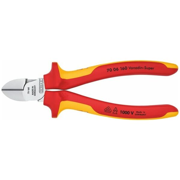 Side cutter, chrome-plated VDE insulated 160 mm
