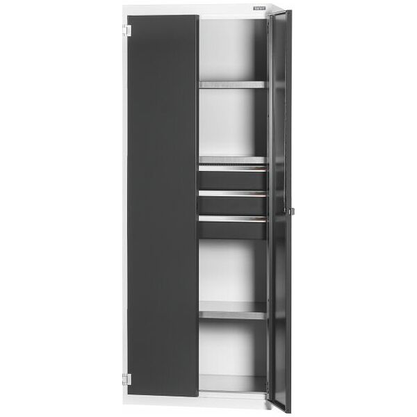 Base cabinet with drawer, Plain sheet metal swing doors 2000 mm
