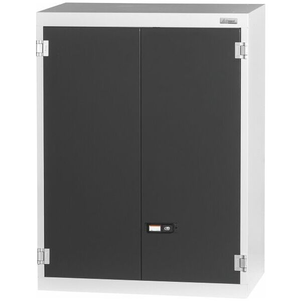 Top-mounted cabinet with drawer, Plain sheet metal swing doors 1000 mm