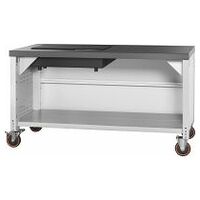 vario workbench with dark grey Eluplan worktop mobile with granite plate 1500