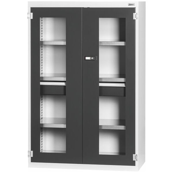 Base cabinet with drawer, Viewing window swing doors 1500 mm