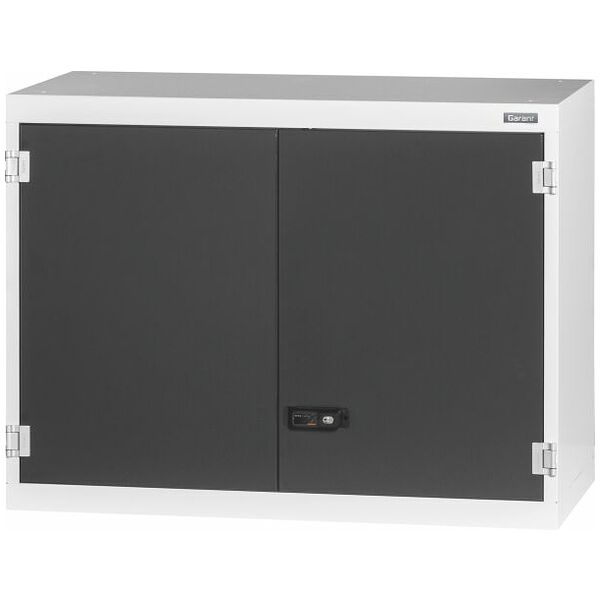 Top-mounted cabinet with drawer, Plain sheet metal swing doors 750 mm