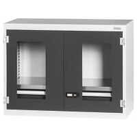 Top-mounted cabinet with drawer, Viewing window swing doors 36×16G