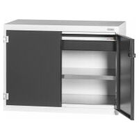 Base cabinet with drawer, Plain sheet metal swing doors 36×16G