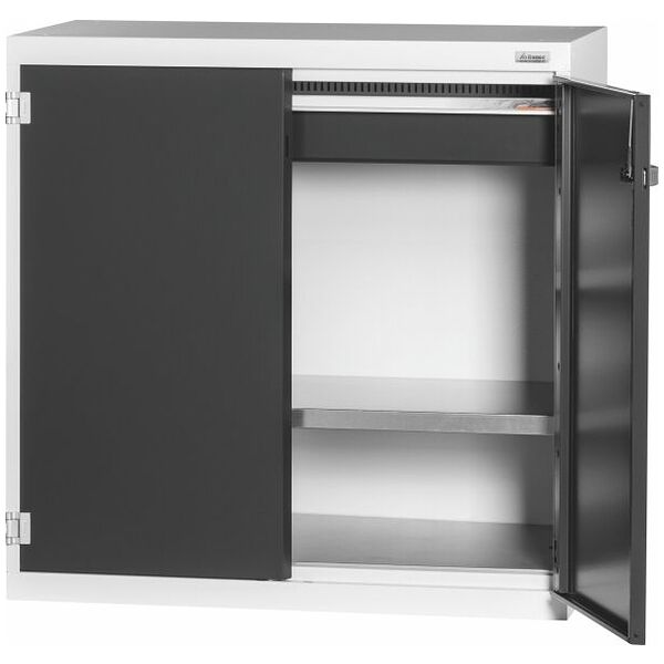 Base cabinet with drawer, Plain sheet metal swing doors 900 mm