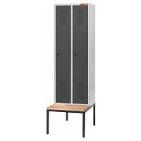 Garment locker with bench seat and security twist bar lock