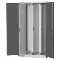 Upright cabinet perforated panel with plain sheet metal swing doors 2000 mm