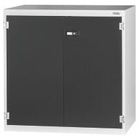 Large-capacity base cabinet with plain sheet metal swing doors Base cabinet