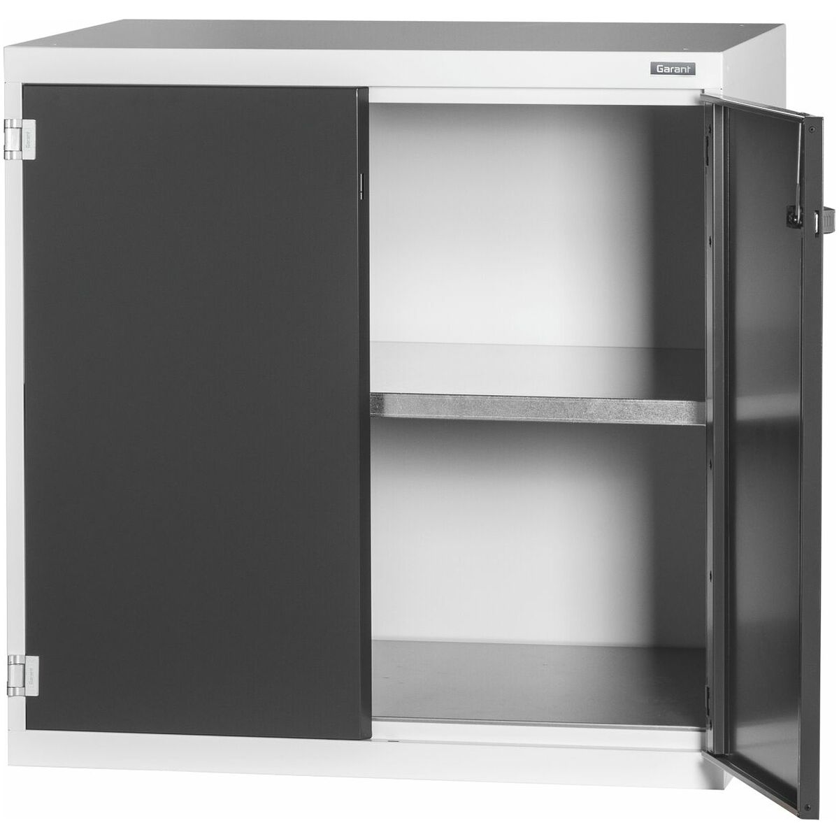 Large-capacity base cabinet with plain sheet metal swing doors