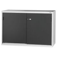 Large-capacity base cabinet with Plain sheet metal sliding doors