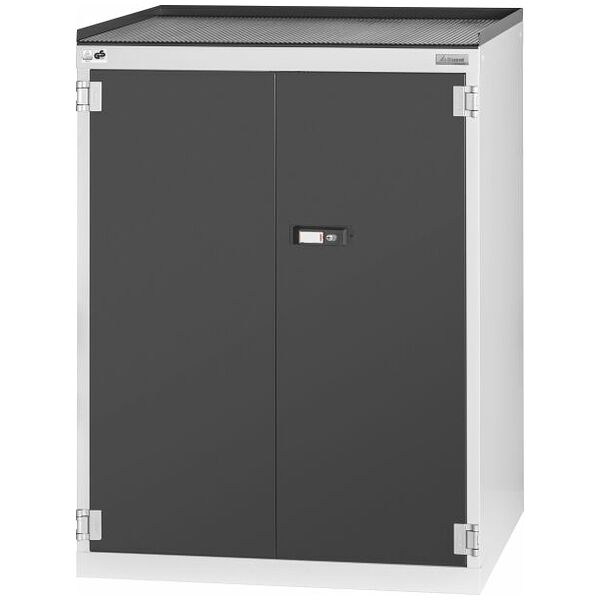 Swing-door auxiliary cabinet with raised edge, with drawers and pull-out shelves 1025 mm