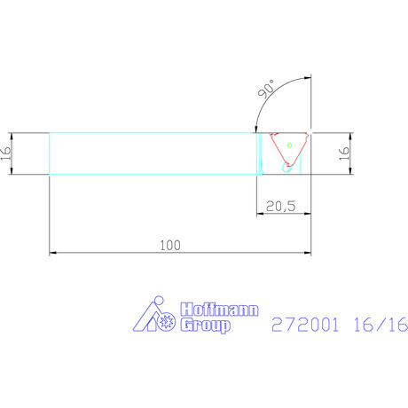 Screw-on toolholder  16/16 mm