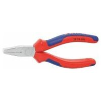 Flat nose pliers chrome-plated with grips
