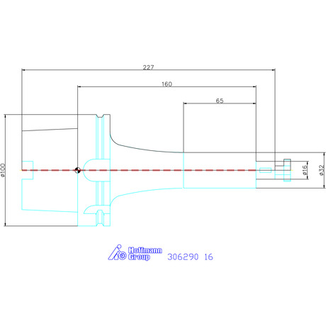 Combination face mill adapter HSK-A 100 A=160 16 mm GARANT