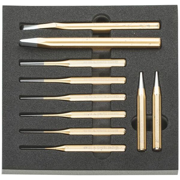 Chisel, taper pin punch, pin punch set  10