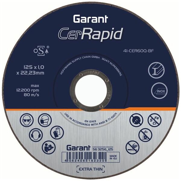 CerRapid cutting disc EXTRA THIN, steel, INOX 125 mm