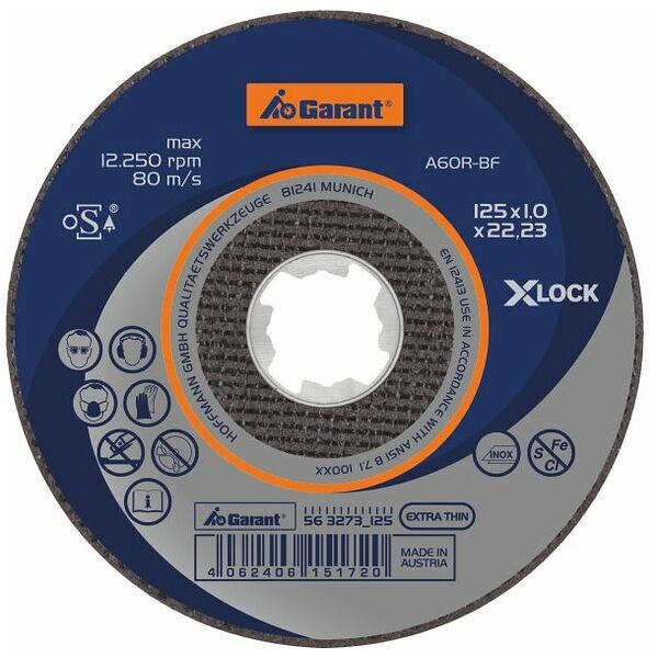 Cutting disc, X-LOCK high-performance version EXTRA THIN, STAINLESS STEEL 115 mm