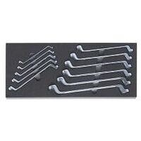 Double-ended ring spanner set, cranked  11