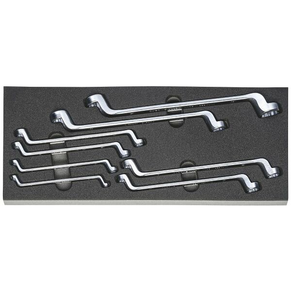 Double-ended ring spanner set, cranked  8