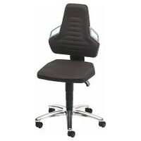 ESD swivel chair, fabric upholstery, with castors, low BLACK