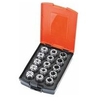ER collet set 15 pieces 2−16 mm with seal
