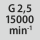Wuchtgüte G bei Drehzahl G 2,5 bei 15000 min<sup>-1</sup>
