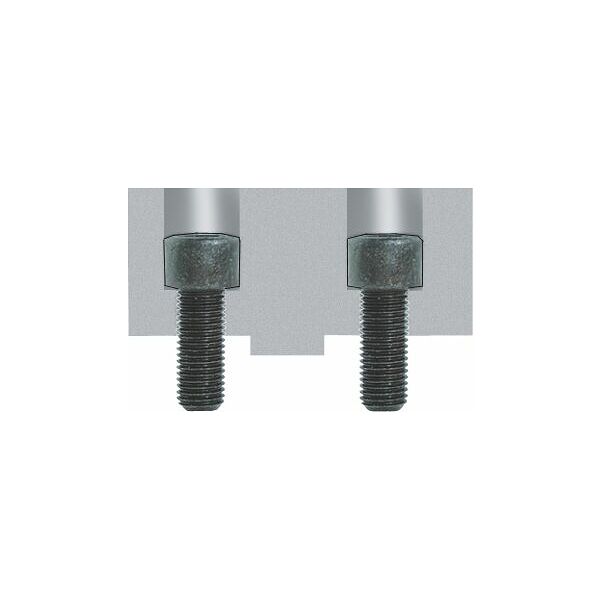 Fastening screw for hard and soft top jaws