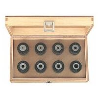 Quick-change collet set with safety slip clutch, 8 pieces