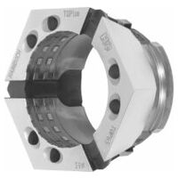 Clamping head with transverse and longitudinal serrations Top 65