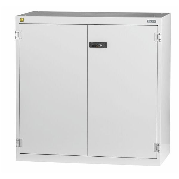 ESD cabinet with shelves with plain sheet metal swing doors