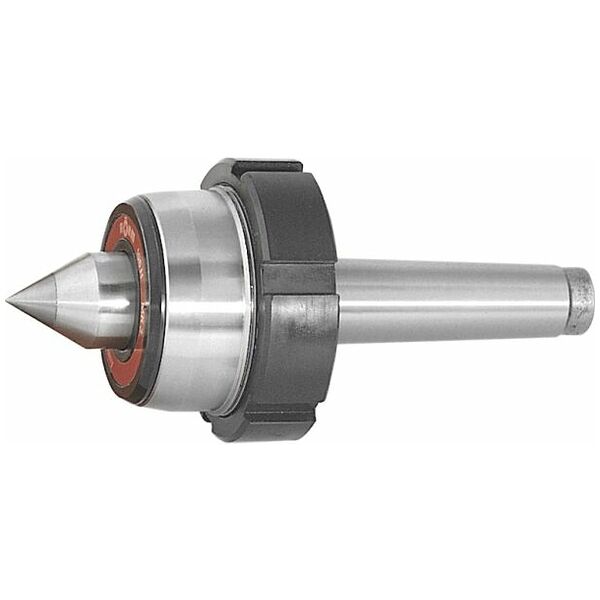 Revolving lathe centre with carbide insert and draw-off nut 2