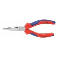 Snipe nose pliers, chrome-plated, with grips  160 mm