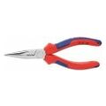 Snipe nose pliers, straight, chrome-plated, with grips  160 mm