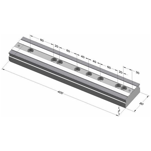 Multi-point clamping rail 80  400 mm