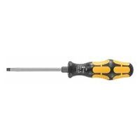 Screwdriver for slot-head, with Kraftform handle and impact cap 4,5 mm