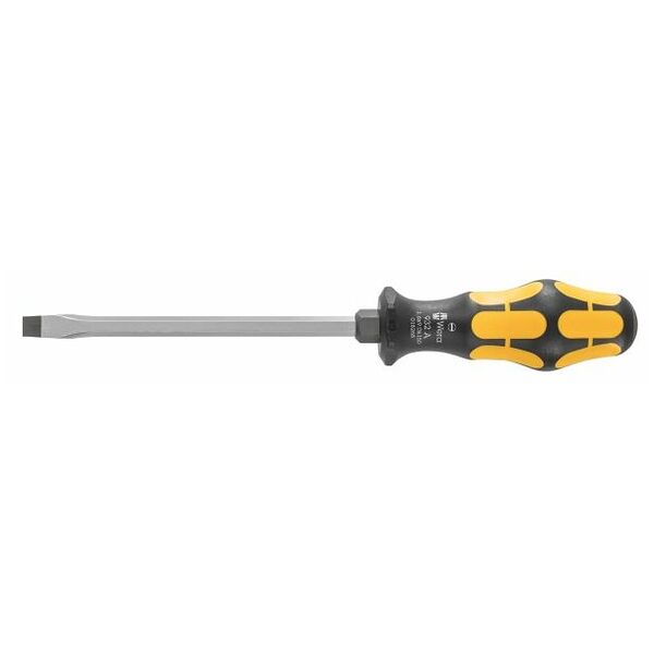 Screwdriver for slot-head, with Kraftform handle and impact cap 9 mm