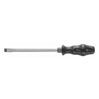 Screwdriver for slot-head, with Kraftform handle and impact cap 12 mm