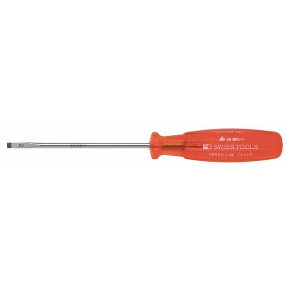 Screwdriver for slot-head, with “multicraft” power grip  4 mm