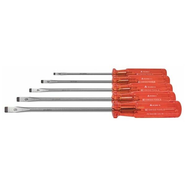Blade screwdriver set for slot-head, with plastic handle  5