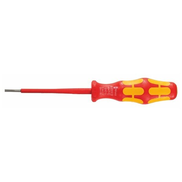 Electrician’s screwdriver for slot-head, with Kraftform handle fully insulated 2,5 mm