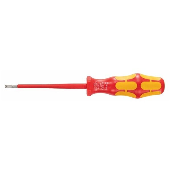 Electrician’s screwdriver for slot-head, with Kraftform handle fully insulated 4 mm