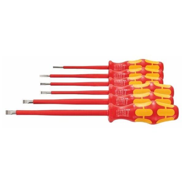 Electrician’s screwdriver set for slot-head, with Kraftform handle fully insulated 6