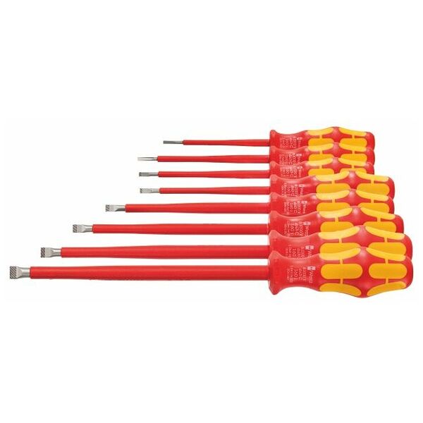Electrician’s screwdriver set for slot-head, with Kraftform handle fully insulated 8