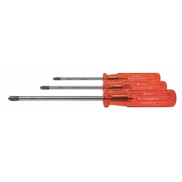 Screwdriver set for Phillips, with plastic handle  3