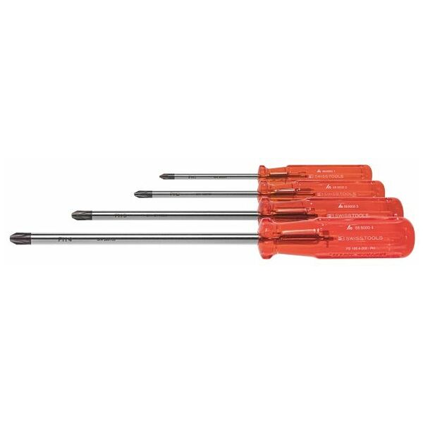 Screwdriver set for Phillips, with plastic handle  4