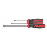 Screwdriver set for Phillips, with power grip
