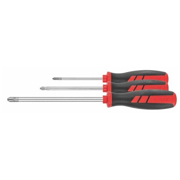 Screwdriver set for Phillips, with power grip