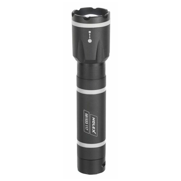 LED torch, black with batteries 117