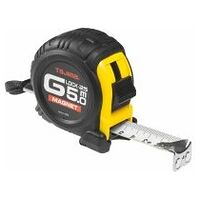 Tape measure with extra-strong protective casing, with magnetic end hook